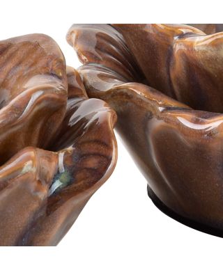 YARINE Świecznik Kwiat 11x11x6cm beżowy