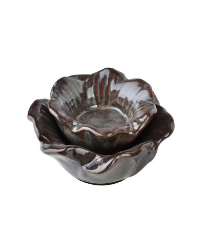 YARINE Świecznik Kwiat 11x11x6cm fioletowy