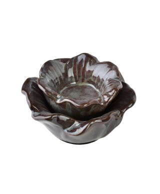 YARINE Świecznik Kwiat 11x11x6cm fioletowy