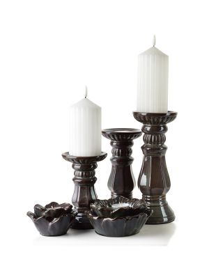 YARINE Świecznik Kwiat 11x11x6cm fioletowy