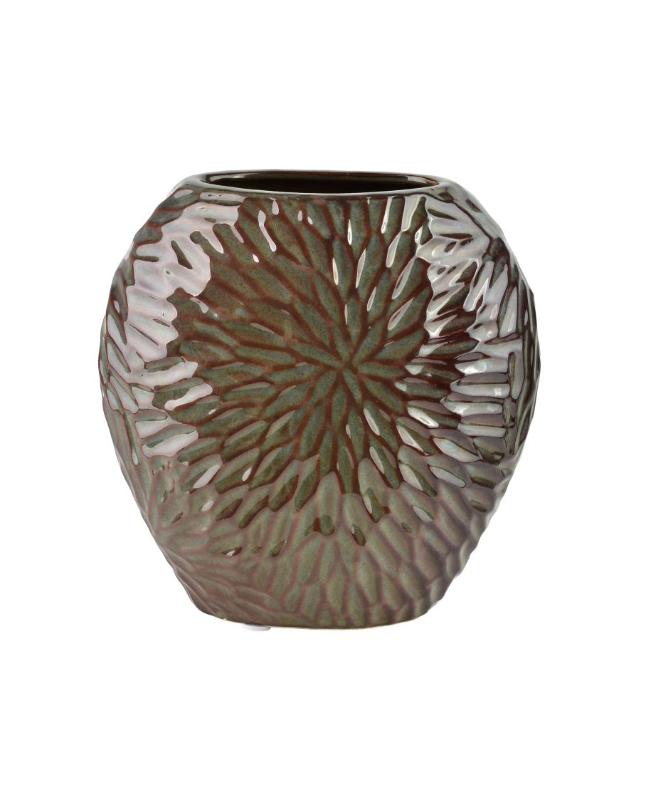 YARINE Wazon 20x10x20cm fiolet+zielony