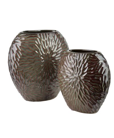 YARINE Wazon 20x10x20cm fiolet+zielony