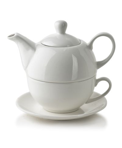 BASIC Dzbanek z filiżanką TEA FOR ONE 280ml/410ml 14,5x11x14,5cm