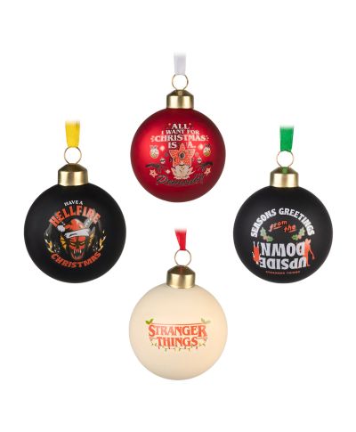 Stranger Things - zestaw 4 bombek choinkowych