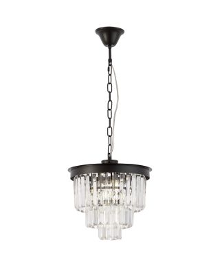 NOWOCZESNY ŻYRANDOL KRYSZTAŁOWY CZARNY CAPRIA D30