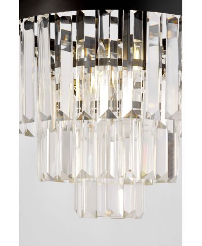 NOWOCZESNY ŻYRANDOL KRYSZTAŁOWY CZARNY CAPRIA D30