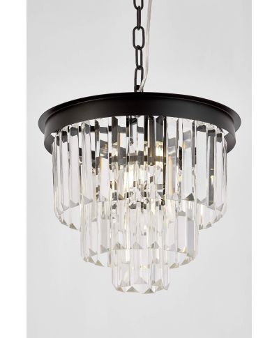 NOWOCZESNY ŻYRANDOL KRYSZTAŁOWY CZARNY CAPRIA D30