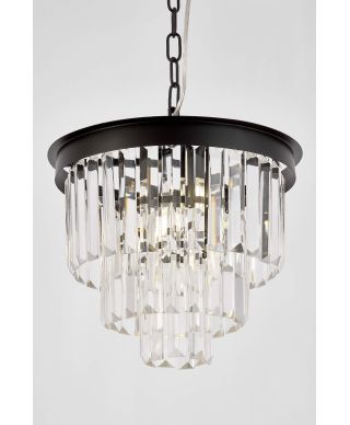 NOWOCZESNY ŻYRANDOL KRYSZTAŁOWY CZARNY CAPRIA D30