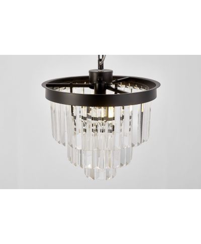 NOWOCZESNY ŻYRANDOL KRYSZTAŁOWY CZARNY CAPRIA D30