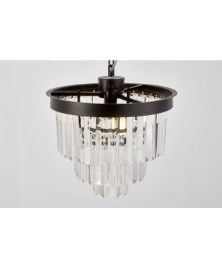 NOWOCZESNY ŻYRANDOL KRYSZTAŁOWY CZARNY CAPRIA D30