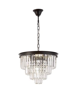 NOWOCZESNY ŻYRANDOL KRYSZTAŁOWY CZARNY CAPRIA D40