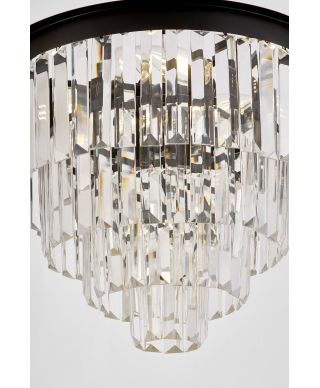 NOWOCZESNY ŻYRANDOL KRYSZTAŁOWY CZARNY CAPRIA D40