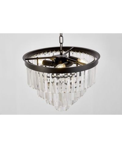 NOWOCZESNY ŻYRANDOL KRYSZTAŁOWY CZARNY CAPRIA D40