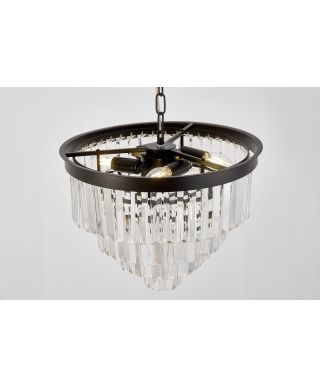 NOWOCZESNY ŻYRANDOL KRYSZTAŁOWY CZARNY CAPRIA D40