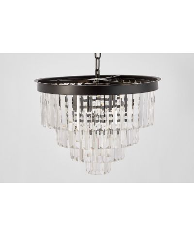 NOWOCZESNY ŻYRANDOL KRYSZTAŁOWY CZARNY CAPRIA D40