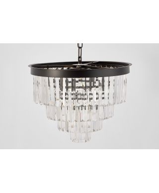NOWOCZESNY ŻYRANDOL KRYSZTAŁOWY CZARNY CAPRIA D40