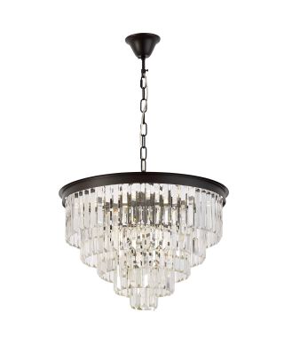 NOWOCZESNY ŻYRANDOL KRYSZTAŁOWY CZARNY CAPRIA D50