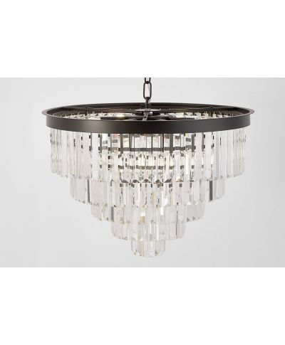 NOWOCZESNY ŻYRANDOL KRYSZTAŁOWY CZARNY CAPRIA D50