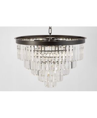 NOWOCZESNY ŻYRANDOL KRYSZTAŁOWY CZARNY CAPRIA D50