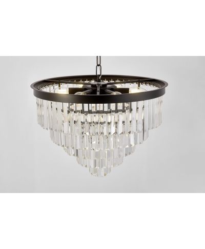 NOWOCZESNY ŻYRANDOL KRYSZTAŁOWY CZARNY CAPRIA D50