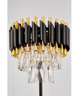 LAMPA NOCNA KRYSZTAŁOWA CZARNO-ZŁOTA MAZINI