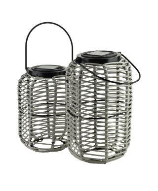 SOKKE GREY Lampion solarny 15x20/31cm