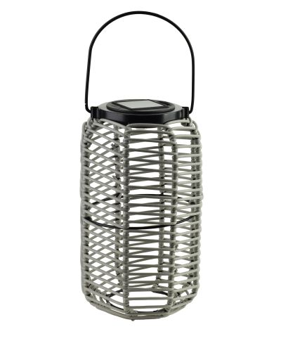 SOKKE GREY Lampion solarny 15x15x25/36cm