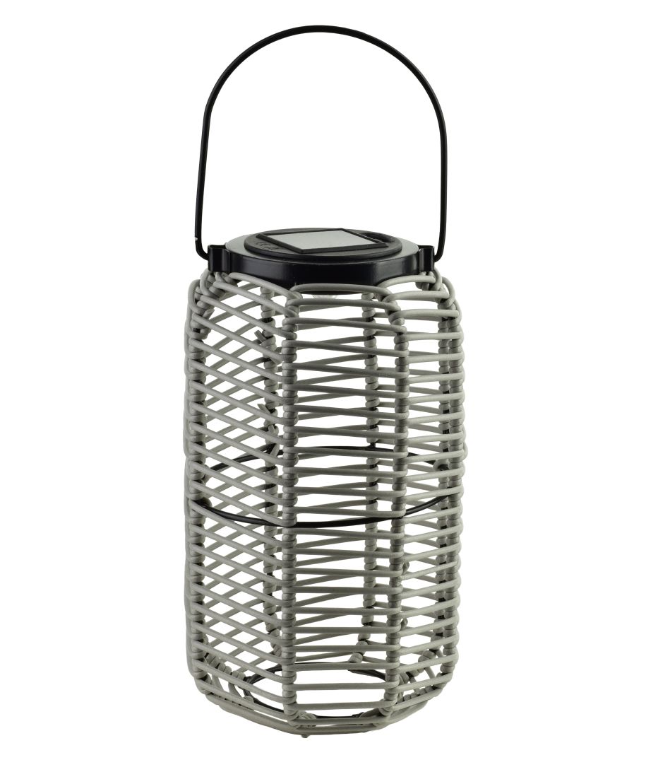 SOKKE GREY Lampion solarny 15x15x25/36cm