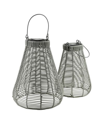 SOKKE GREY Lampion solarny 13x27x33/45cm