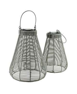 SOKKE GREY Lampion solarny 13x27x33/45cm