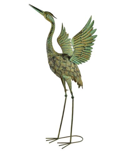 CEDRIC Figura metalowa CZAPLA 45,5x38x95cm rozłożone skrzydła