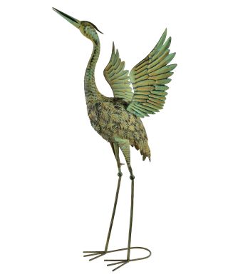 CEDRIC Figura metalowa CZAPLA 45,5x38x95cm rozłożone skrzydła