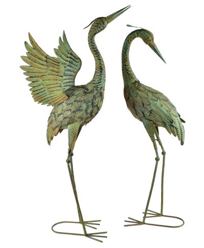 CEDRIC Figura metalowa CZAPLA 45,5x38x95cm rozłożone skrzydła