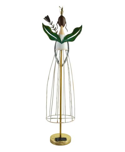 LYDIA Figura wróżka metalowa LED 23x13x80,5CM łańcuch świetlny na bat. 2xAA