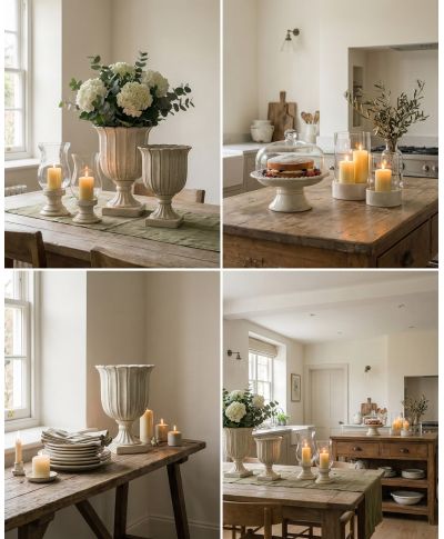 EVAM BEIGE Świecznik 14x14x14 cm