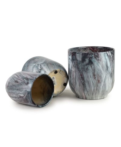 NEVA MARBLE Komplet 3 osłonek ceramicznych 29x29x30/23x23x26,5/19x19x24cm