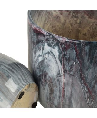 NEVA MARBLE Komplet 3 osłonek ceramicznych 29x29x30/23x23x26,5/19x19x24cm