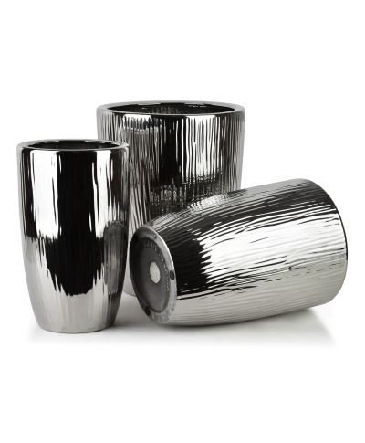 NEVA SILVER Komplet 3 osłonek ceramicznych 37x37x47/30x30x43/24x24x40cm BIG