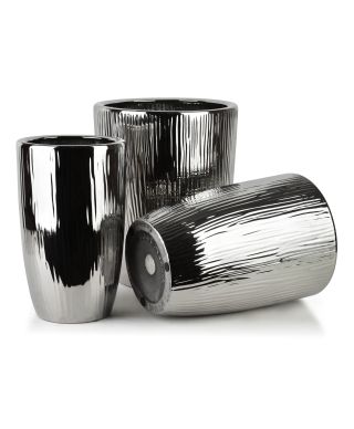 NEVA SILVER Komplet 3 osłonek ceramicznych 37x37x47/30x30x43/24x24x40cm BIG