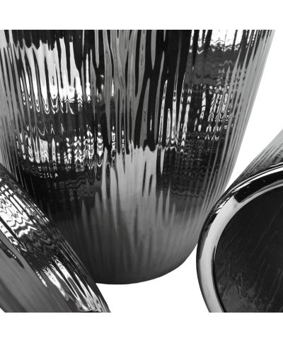 NEVA SILVER Komplet 3 osłonek ceramicznych 37x37x47/30x30x43/24x24x40cm BIG