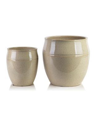 NEVA BEIGE Komplet 2 osłonek ceramicznych 30,5x30,5x30,5cm/20,5x20,5x23cm