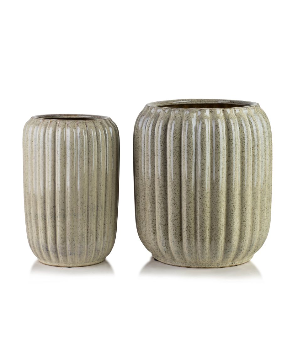 NEVA BEIGE Komplet 2 osłonek ceramicznych 40x40x44/28x28x40,5cm BIG