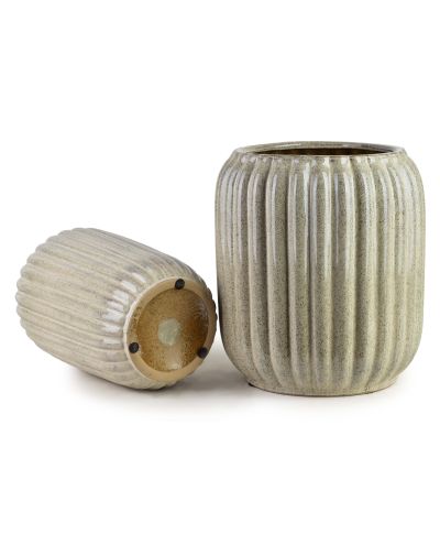 NEVA BEIGE Komplet 2 osłonek ceramicznych 40x40x44/28x28x40,5cm BIG