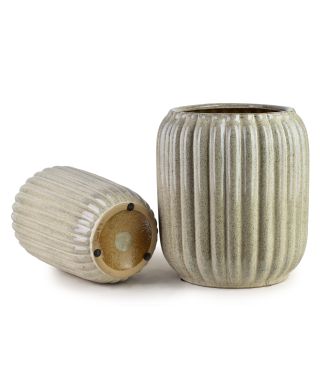 NEVA BEIGE Komplet 2 osłonek ceramicznych 40x40x44/28x28x40,5cm BIG