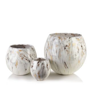 NEVA MARBLE Komplet 3 osłonek ceramicznych 42,5x42,5x39/28x28x27/20x20x19cm BIG