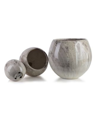 NEVA MARBLE Komplet 3 osłonek ceramicznych 42,5x42,5x39/28x28x27/20x20x19cm BIG