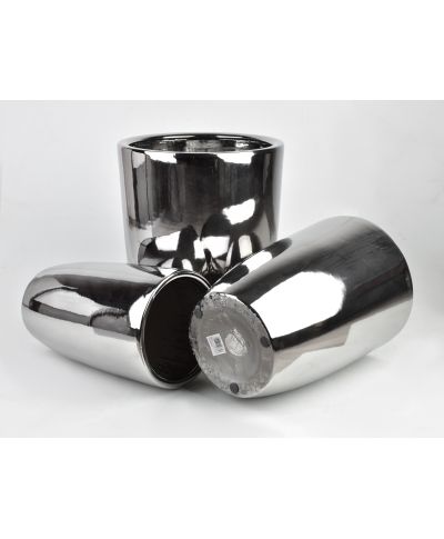 NEVA SILVER Komplet 3 osłonek ceramicznych 37X37X45,5/30,5X30,5X42,5/24X24X40cm BIG