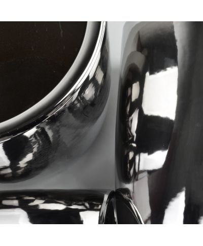 NEVA SILVER Komplet 3 osłonek ceramicznych 37X37X45,5/30,5X30,5X42,5/24X24X40cm BIG