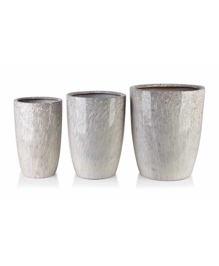 NEVA MARBLE Komplet 3 osłonek ceramicznych 37x37x45,5cm 30,5x30,5x42,5cm 24x24x40cm BIG