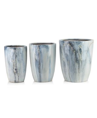 NEVA MARBLE Komplet 3 osłonek ceramicznych 37x37x45,5cm 30,5x30,5x42,5cm 24x24x40cm BIG